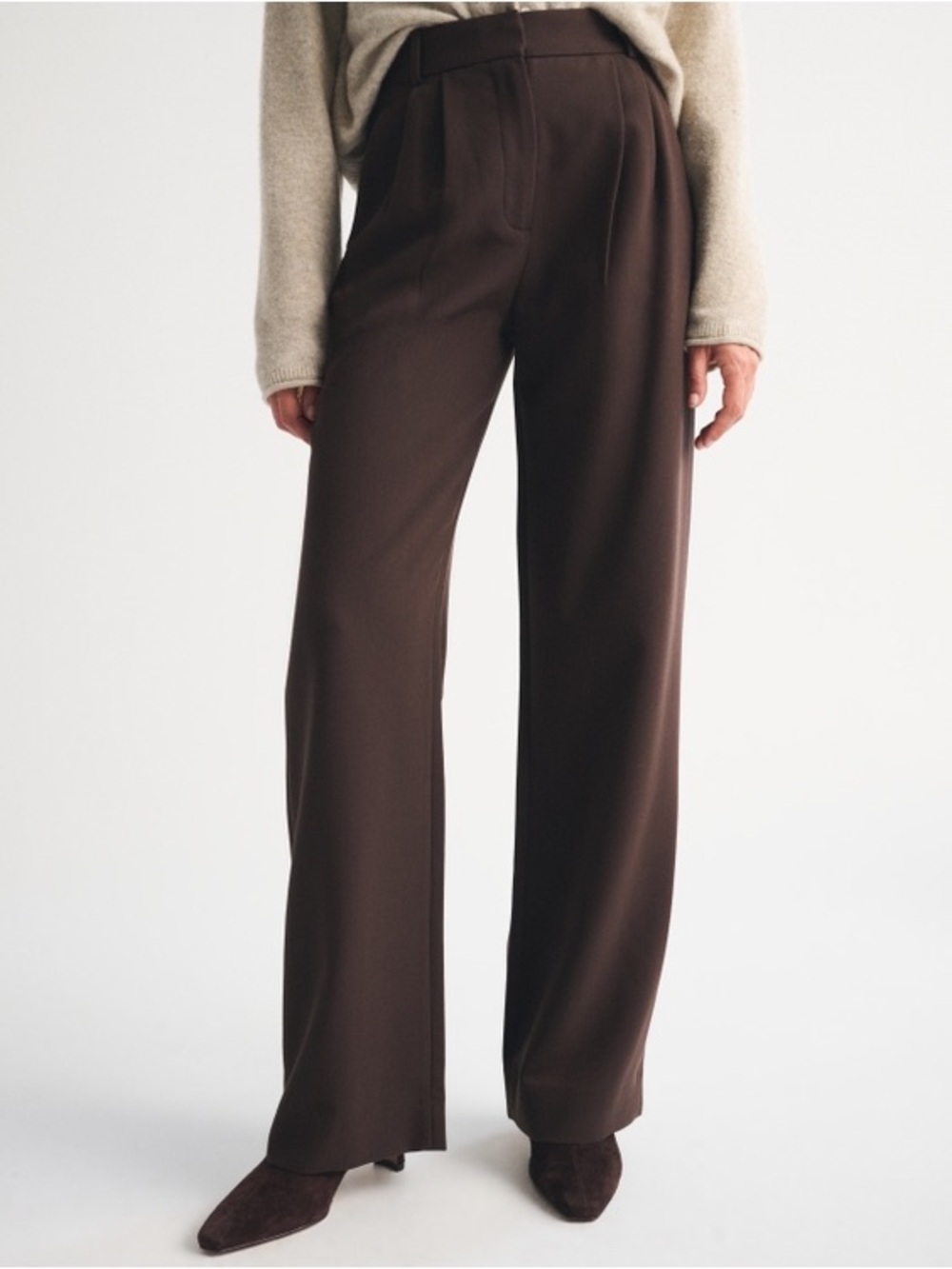 NWT A&F Sloane Tailored Wide Leg Pant premium crepe